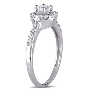 Ice Jewellery 1 CT Diamond TW Halo Ring in 14k White Gold - 75000004529 | Ice Jewellery Australia