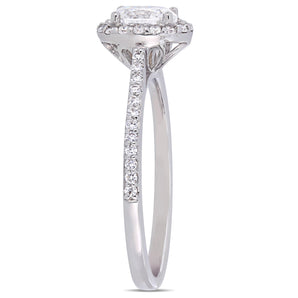 Ice Jewellery 3/4 CT Oval and Round Diamonds TW Halo Ring in 14k White Gold - 75000004528 | Ice Jewellery Australia