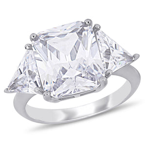 Ice Jewellery 14 CT TGW Cubic Zirconia 3-Stone Cocktail Ring in Sterling Silver - 75000004626 | Ice Jewellery Australia
