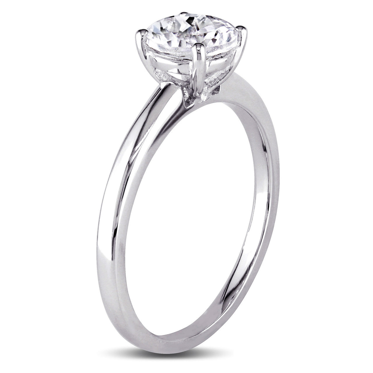 Ice Jewellery 1 1/4 CT TGW Created White Sapphire Solitaire Ring in 10k White Gold - 75000004676 | Ice Jewellery Australia