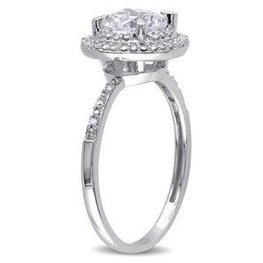 Ice Jewellery 1/10 CT Diamond TW & 1 5/8 CT TGW Created White Sapphire Fashion Ring 10k White Gold GH I1;I2 - 75000004662 | Ice Jewellery Australia