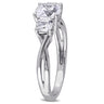 Ice Jewellery 0.04 CT Diamond TW and 2 CT TGW Created White Sapphire Ring in 10k White Gold - 75000004660 | Ice Jewellery Australia