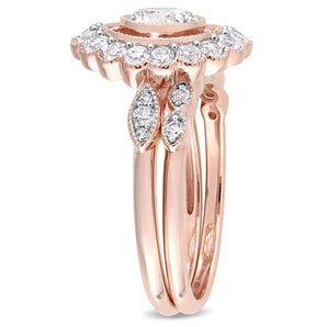 Ice Jewellery 2 1/6 CT TGW Created White Sapphire Ring in 10k Rose Gold - 75000004668 | Ice Jewellery Australia