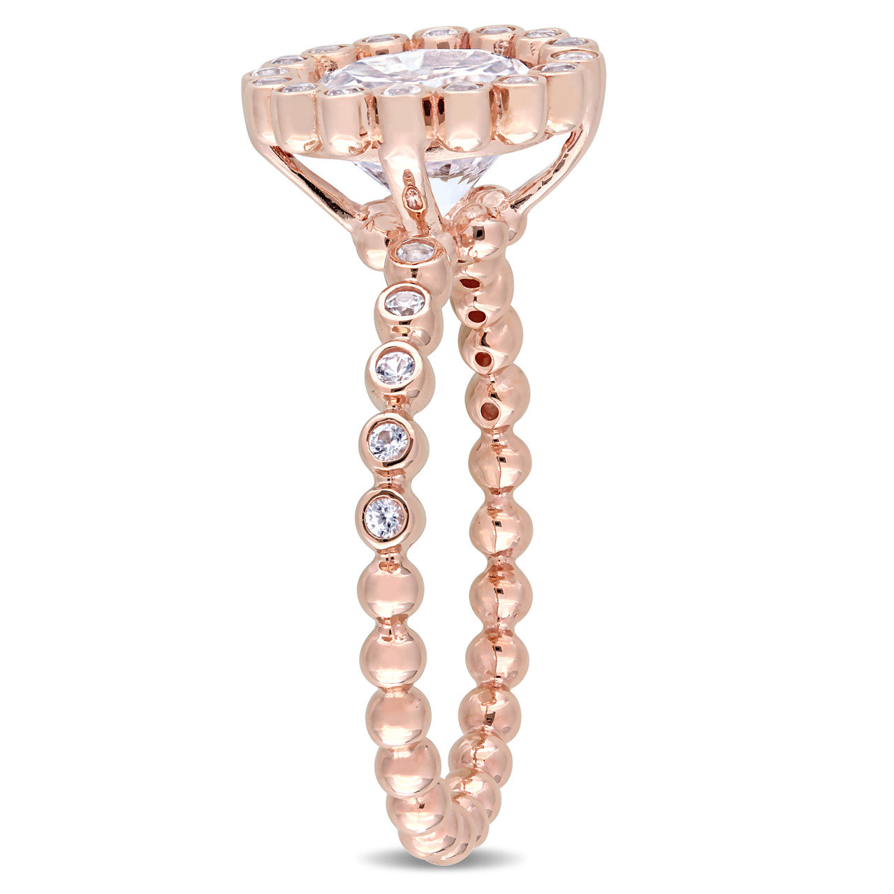 Ice Jewellery 2 5/8 CT TGW Created White Sapphire Ring in 10k Pink Gold-13 - 75000004665 | Ice Jewellery Australia