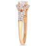 Ice Jewellery 1/10 CT Diamond TW & 1 1/5 CT TGW Created White Sapphire Fashion Ring 10k Rose Gold - 75000004666 | Ice Jewellery Australia