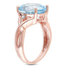 Ice Jewellery 0.01 CT Diamond TW & 5 1/2 CT TGW Sky Blue Topaz 3-Stone Cocktail Ring in Rose Plated Silver - 75000004816 | Ice Jewellery Australia