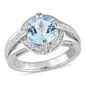 Ice Jewellery 3 3/4 CT TGW Sky Blue Topaz and White Topaz Cocktail Ring in Sterling Silver - 75000004834 | Ice Jewellery Australia