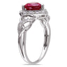 Ice Jewellery 1/10 CT Diamond TW and 1 5/8 CT TGW Created Ruby Fashion Ring in Sterling Silver - 75000004867 | Ice Jewellery Australia