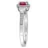 Ice Jewellery 1/8 CT Diamond TW & 1 CT TGW Ruby-CN White Sapphire Engagement Ring in 14k White Gold - 75000004860 | Ice Jewellery Australia