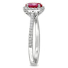 Ice Jewellery 1/4 CT Diamond TW and 7/8 CT TGW Ruby Fashion Ring in 14k White Gold - 75000004897 | Ice Jewellery Australia