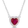 Ice Jewellery 0.07 CT Diamond TW and 2/5 CT TGW Ruby Necklace With Chain in 14k White Gold - 75000004861 | Ice Jewellery Australia