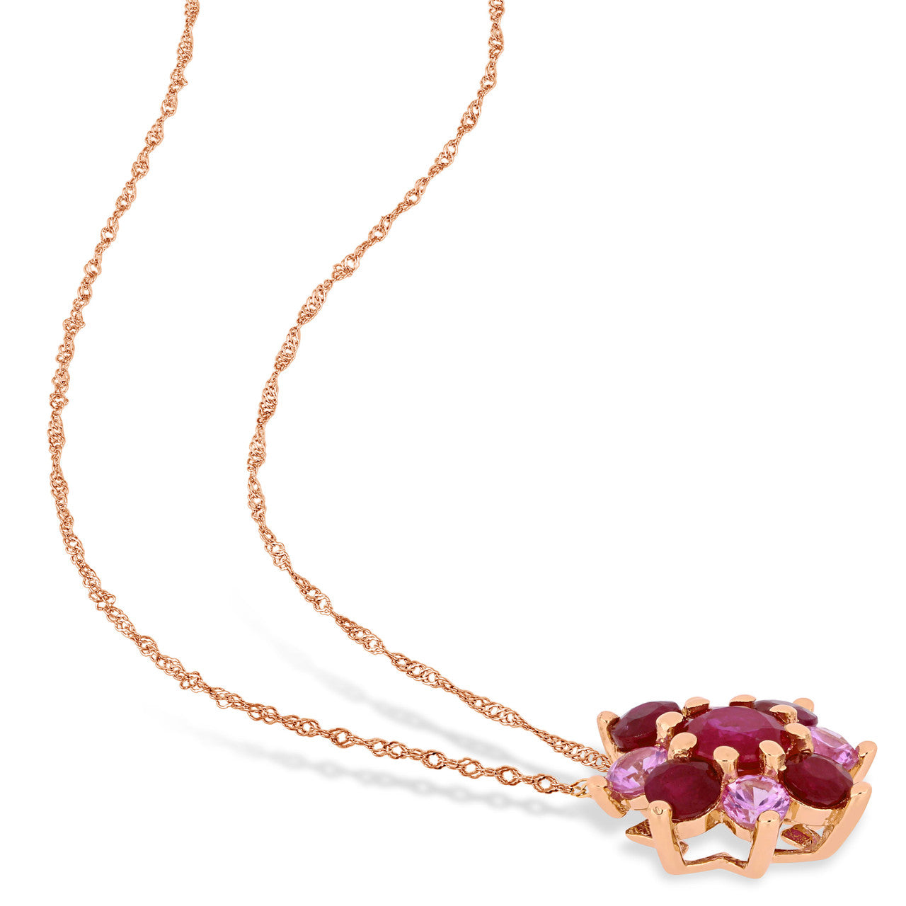 Ice Jewellery 1 4/5 CT TGW Ruby-CN Ruby Pink Sapphire Fashion Pendant With Chain in 14k Pink Gold - 75000004895 | Ice Jewellery Australia