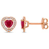 Ice Jewellery 1/5 CT Diamond TW and 1 CT TGW Ruby Post Earrings in 14k Gold Pink - 75000004927 | Ice Jewellery Australia