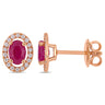 Ice Jewellery 1/5 CT Diamond TW and 1 1/5 CT TGW Ruby Post Earrings in 14k Gold Pink - 75000004929 | Ice Jewellery Australia