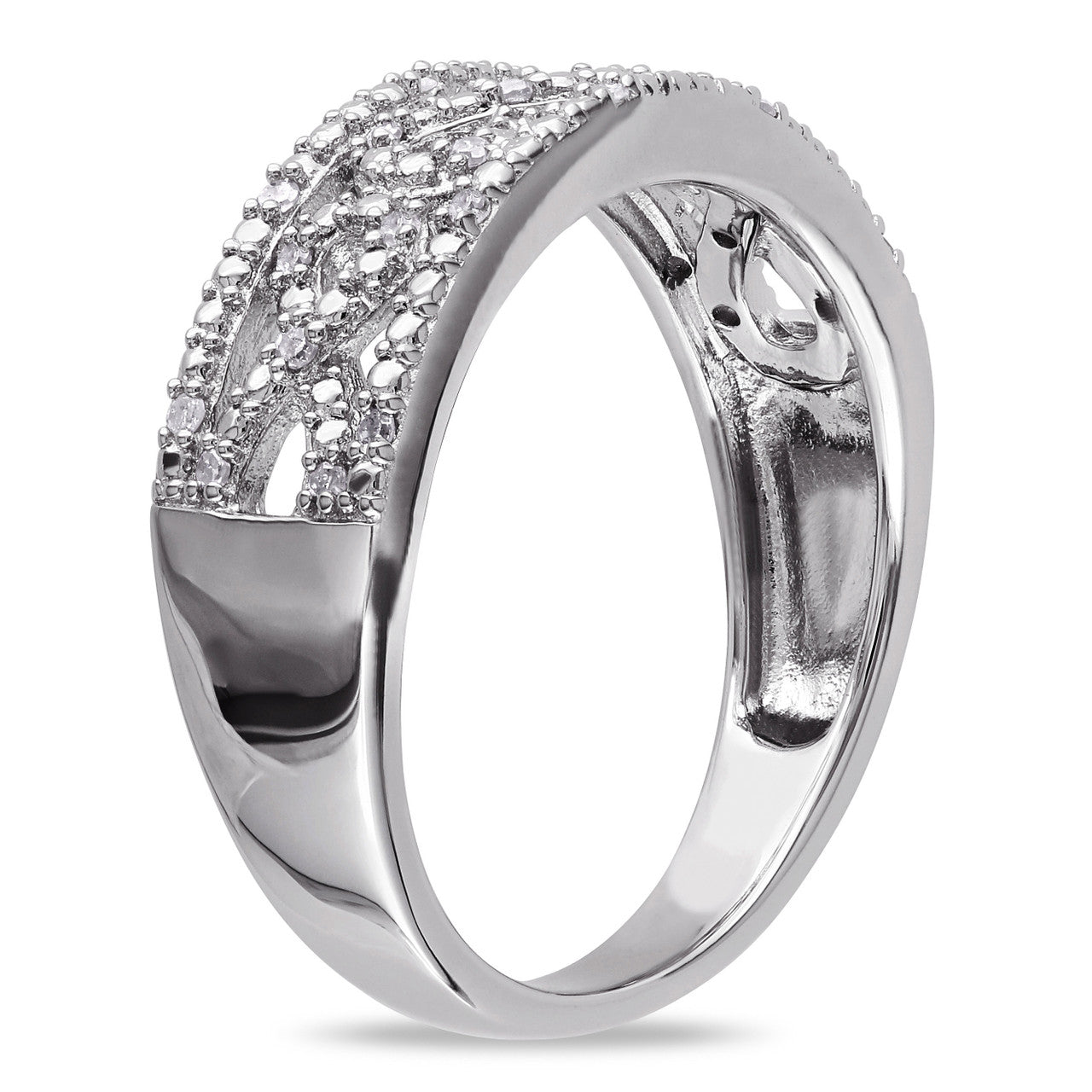 Ice Jewellery 1/10 CT Diamond TW Infinity Ring in Sterling Silver - 75000004981 | Ice Jewellery Australia