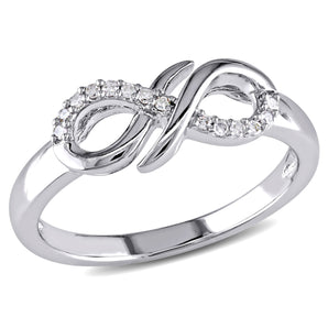 Ice Jewellery 0.07 CT Diamond TW Infinity Ring in Sterling Silver - 75000004984 | Ice Jewellery Australia