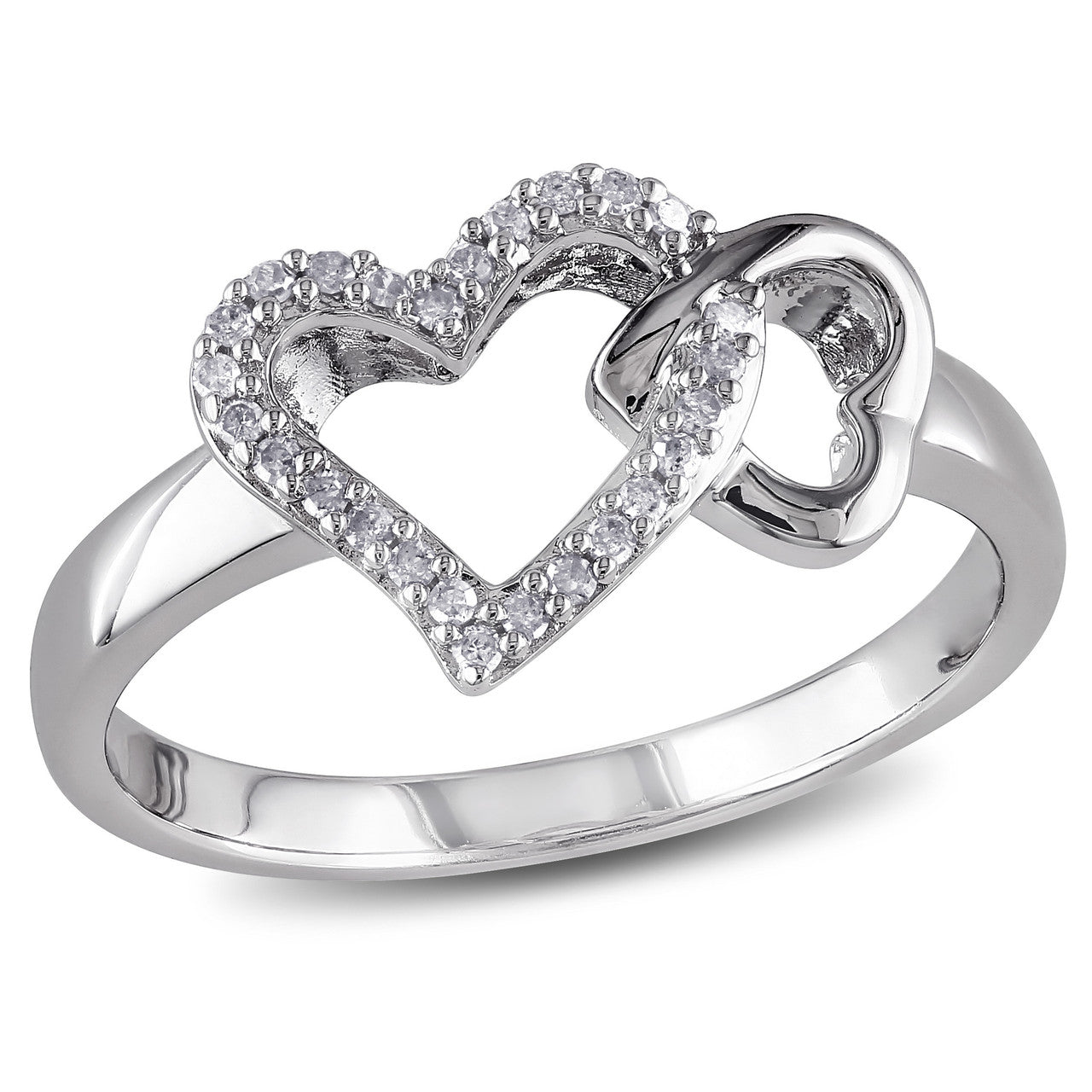 Ice Jewellery 1/10 CT Diamond TW Heart Ring in Sterling Silver - 75000004985 | Ice Jewellery Australia
