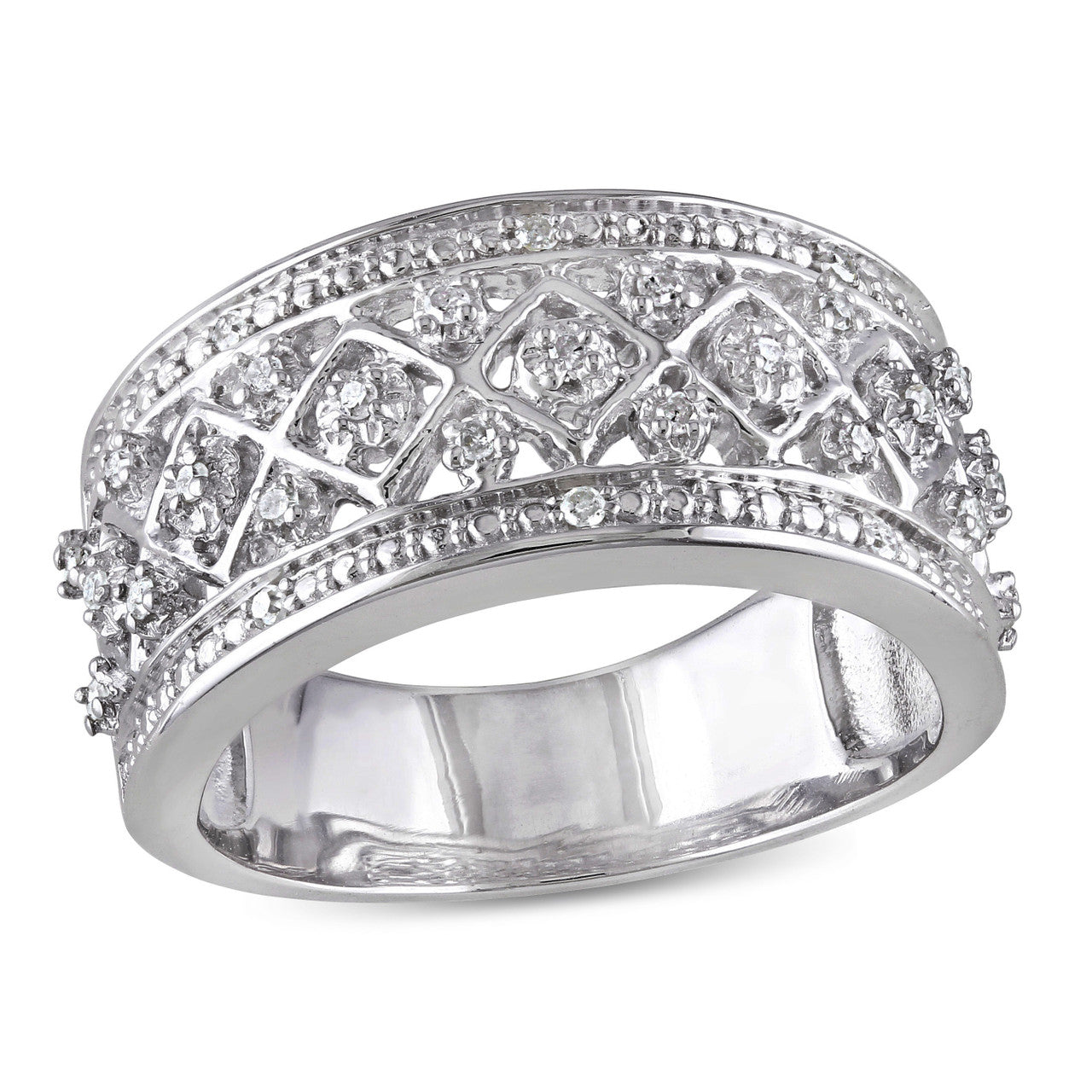 Ice Jewellery 1/7 CT Diamond TW Vintage Ring in Sterling Silver - 75000004983 | Ice Jewellery Australia