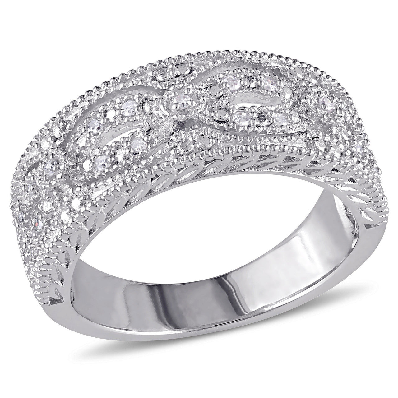 Ice Jewellery 1/10 CT Diamond TW Vintage Ring in Sterling Silver - 75000004988 | Ice Jewellery Australia