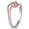 Ice Jewellery 0.04 CT Diamond TW Intertwined Ring in Two-Tone Silver - 75000004987 | Ice Jewellery Australia