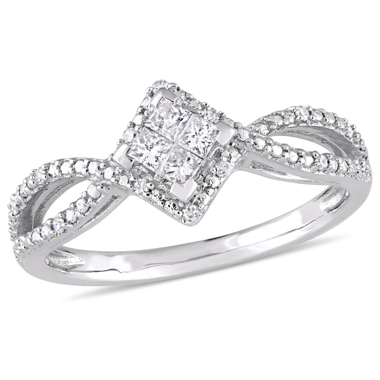 Ice Jewellery 1/4 CT Diamonds TW Infinity and Engagement Ring in 10k White Gold - 75000004994 | Ice Jewellery Australia