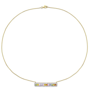 Ice Jewellery 3 1/2 CT TGW Multi Color Sapphire Pendant with Chain in 14k Yellow Gold - 75000005190 | Ice Jewellery Australia
