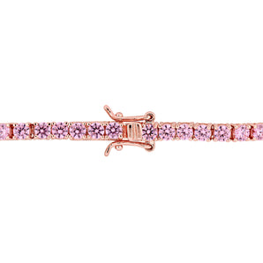 Ice Jewellery 10 CT TGW Pink Cubic Zirconia Tennis Bracelet in Rose Plated Silver - 75000005152 | Ice Jewellery Australia