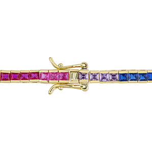 Ice Jewellery 8 CT Multi-color Cubic Zirconia Tennis Bracelet in Yellow Silver - 75000005159 | Ice Jewellery Australia
