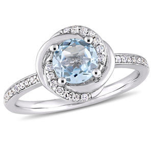 Ice Jewellery 1/6 CT Diamond TW And 1 CT TGW Sky Blue Topaz Engagement Ring in 10k White Gold - 75000005247 | Ice Jewellery Australia