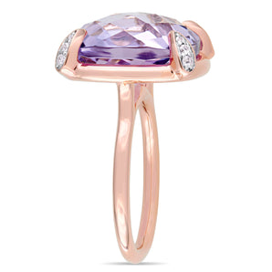 Ice Jewellery 15 1/8 CT TGW Rose de France and White Sapphire Cocktail Ring in 14k Pink Gold - 75000005249 | Ice Jewellery Australia