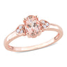 Ice Jewellery 0.05 CT TDW Diamond and 3/4 CT TGW Morganite Engagement Ring in Pink Silver - 75000005412 | Ice Jewellery Australia