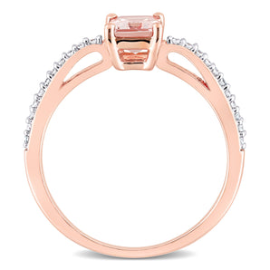 Ice Jewellery 1/10 CT Diamond TW And 7/8 CT TGW Morganite Engagement Ring in 10k Pink Gold - 75000005428 | Ice Jewellery Australia
