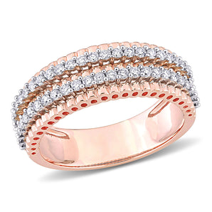 Ice Jewellery 1/2 CT TDW Diamond Row Eternity Ring in 14k Two-Tone White & Rose Gold - 75000005589 | Ice Jewellery Australia