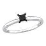 Ice Jewellery 1/4 CT Black Diamond Solitaire Ring in 14k White Gold w/ Black Rhodium Plated -  75000005531 | Ice Jewellery Australia