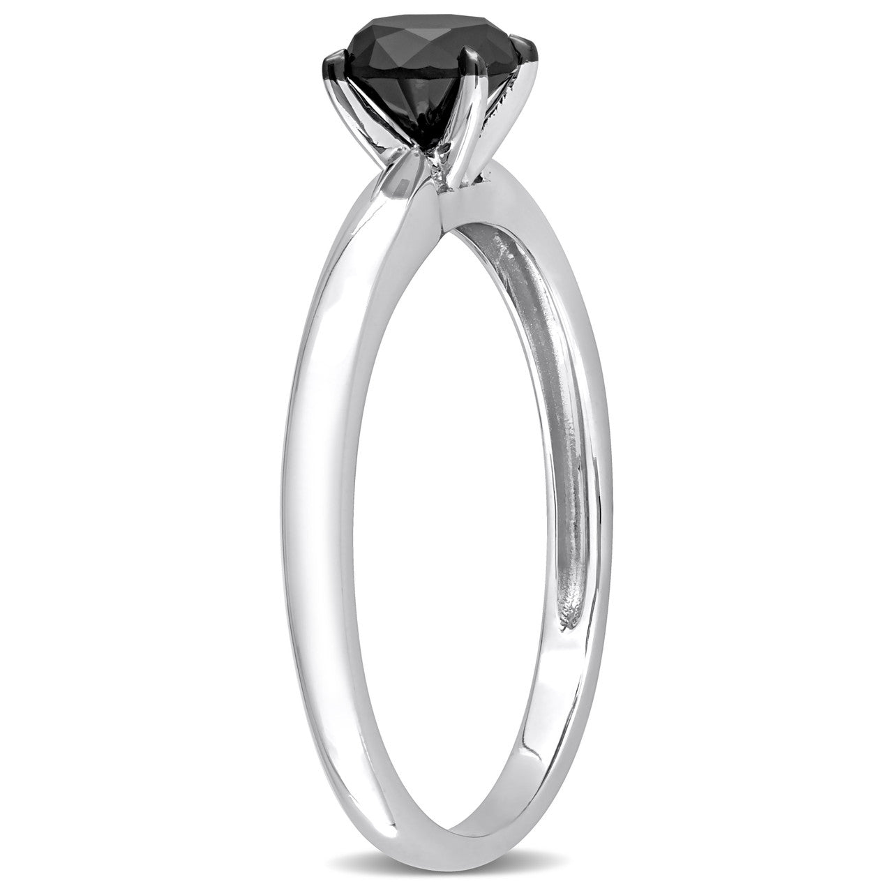 Ice Jewellery 3/4 CT Black Diamond Solitaire Ring in 14k White Gold w/ Black Rhodium Plated -  75000005568 | Ice Jewellery Australia