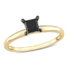 Ice Jewellery 3/4 CT Black Diamond Solitaire Ring in 14k Yellow Gold w/ Black Rhodium Plated -  75000005549 | Ice Jewellery Australia