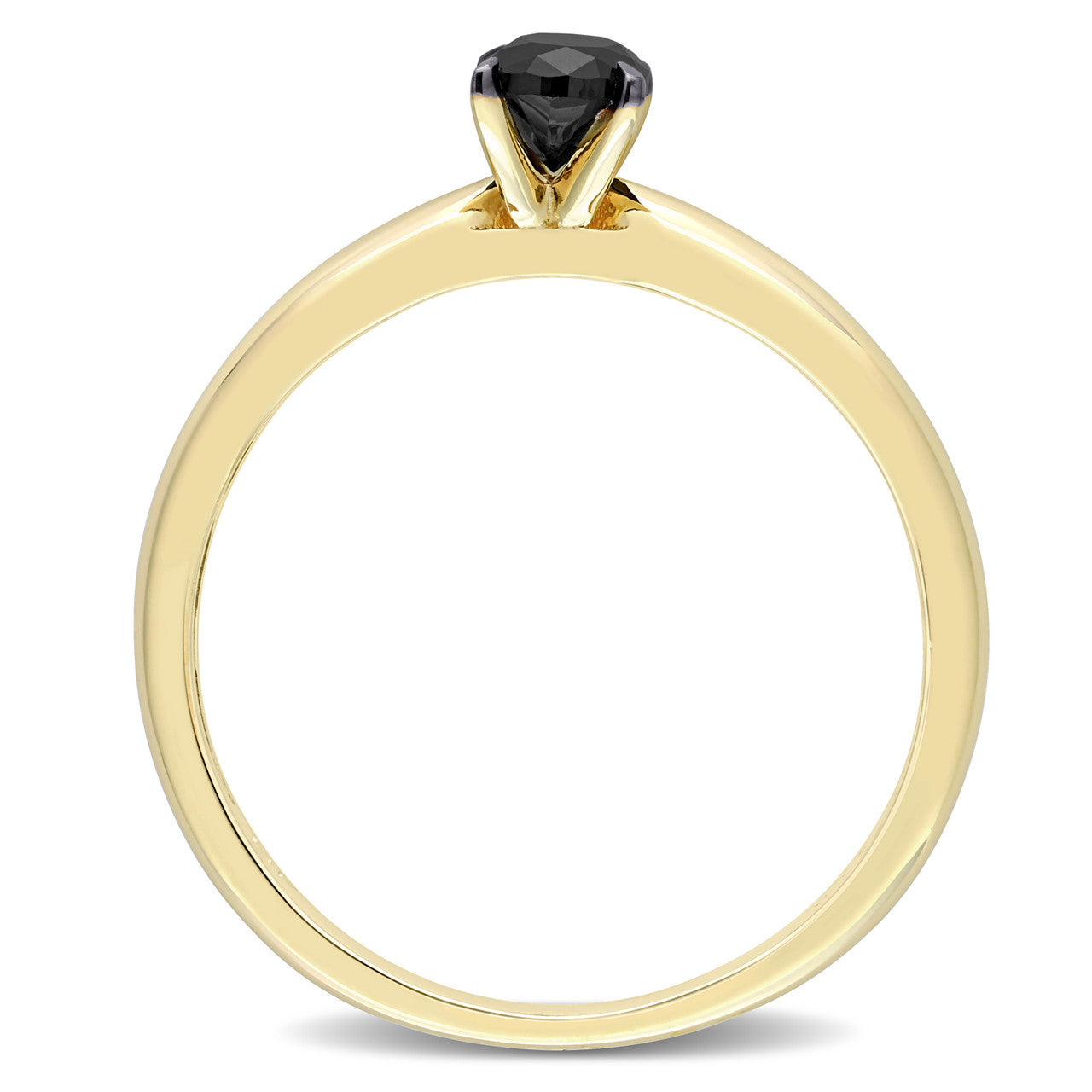 Ice Jewellery 1/2 CT Black Diamond Solitaire Ring in 14k Yellow Gold w/ Black Rhodium Plated -  75000005555 | Ice Jewellery Australia