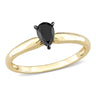 Ice Jewellery 1/2 CT Black Diamond Solitaire Ring in 14k Yellow Gold w/ Black Rhodium Plated -  75000005542 | Ice Jewellery Australia
