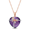 Ice Jewellery 1/8 CT Diamond And 12 CT Amethyst Bow Pendant With Chain in 10k Pink Gold - 75000005662 | Ice Jewellery Australia