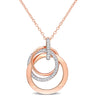 Ice Jewellery 1/5 CT Diamond Multiple Circle Pendant With Chain in Pink Silver - 75000005690 | Ice Jewellery Australia