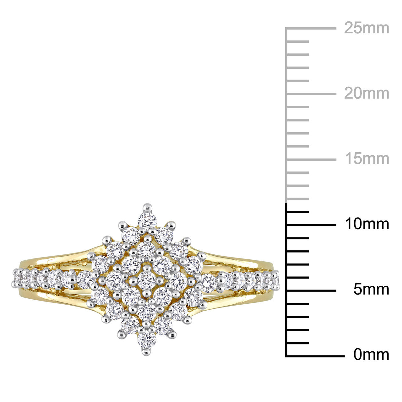 Ice Jewellery 1/2 CT Diamond Cluster Ring in 14k Yellow Gold - 75000005718 | Ice Jewellery Australia