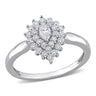 Ice Jewellery 1/2 CT Diamond Halo Ring in 14k White Gold - 75000005717 | Ice Jewellery Australia