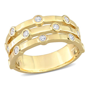 Ice Jewellery 1/2 CT Lab Created Diamond Multi Row Eternity Ring in 18K Yellow Gold Plated Silver - 75000005728 | Ice Jewellery Australia