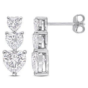 Ice Jewellery 3 1/2 CT Created Moissanite-White Dangle Earrings in Sterling Silver - 75000005742 | Ice Jewellery Australia