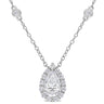 Ice Jewellery 1 1/2 CT Created Moissanite-White Halo Drop Necklace With Chain in Sterling Silver - 75000005753 | Ice Jewellery Australia