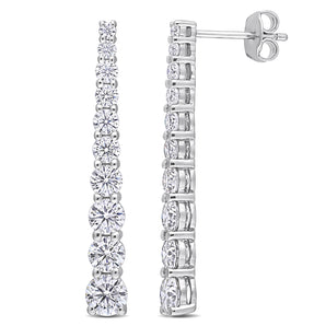 Ice Jewellery 2 3/4 CT Created Moissanite-White Dangle Earrings in Sterling Silver - 75000005762 | Ice Jewellery Australia