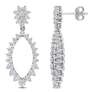 Ice Jewellery 2 1/4 CT Created Moissanite-White Drop Earrings in Sterling Silver - 75000005765 | Ice Jewellery Australia