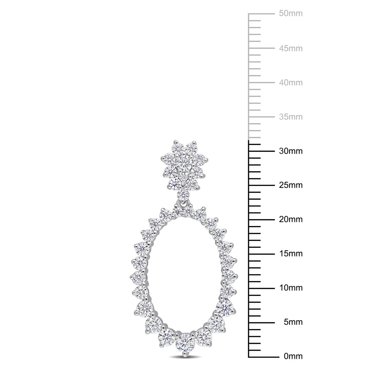 Ice Jewellery 2 1/3 CT Created Moissanite-White Drop Earrings in Sterling Silver - 75000005764 | Ice Jewellery Australia