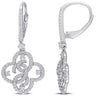 Ice Jewellery 1 CT Created Moissanite-White Floral Drop Earrings in Sterling Silver - 75000005774 | Ice Jewellery Australia