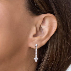 Ice Jewellery 3 3/8 CT Created Moissanite-White Dangle Earrings in Sterling Silver - 75000005775 | Ice Jewellery Australia